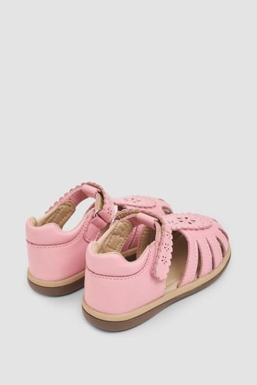 Pink cheap leather sandals