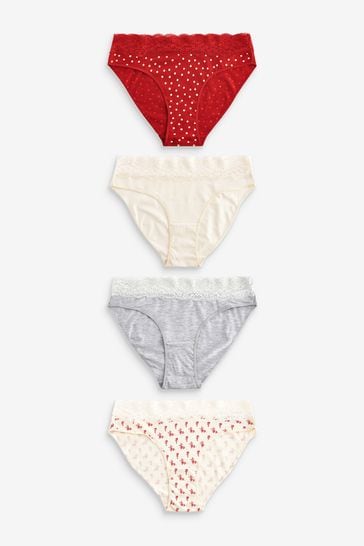 Red Panties With White Dots. High Waist. Underwear for Women