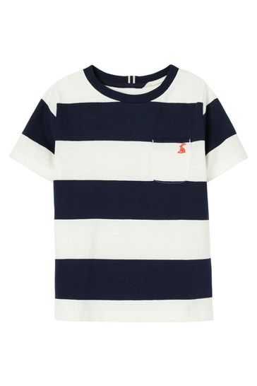 Joules Blue Laundered Stripe Short Sleeve T-Shirt 2-12 Years