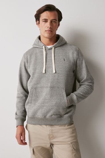 Grey Check Cotton Jersey Lined Hoodie