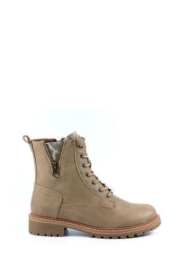 Lunar Natural Nevada Stone Laceup Ankle Boots