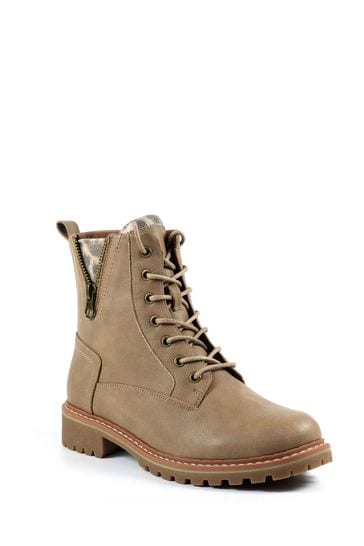 Tan lace hotsell up booties