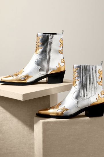 Fendi metallic cowboy boots clearance