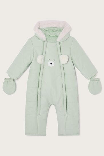 Monsoon Green Bear Pramsuit