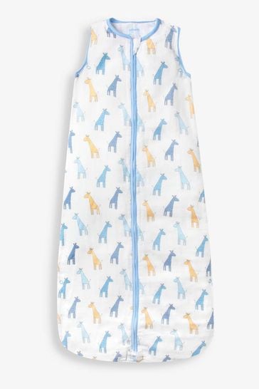 JoJo Maman Bébé Blue Giraffe 1 Tog Toddler Muslin Sleeping Bag