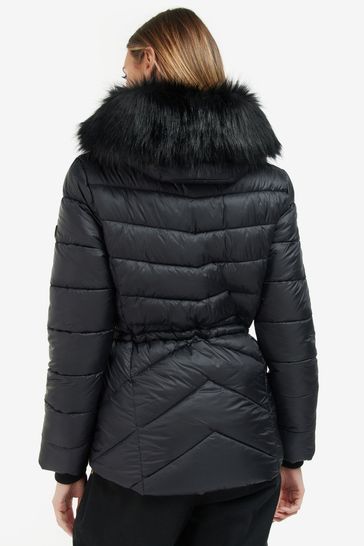 Barbour black padded coat sale