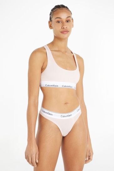 Calvin Klein Women's Modern Cotton Bralette and Bikini Set, White, X-Small  : Clothing, Shoes & Jewelry 