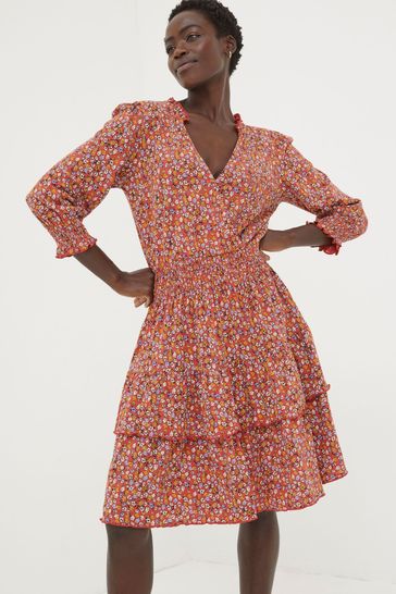 Patterned jersey deals dress