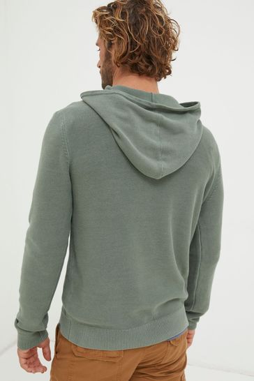 Buy FatFace Berwick Green Washed Knitted Hoodie from Next Kuwait