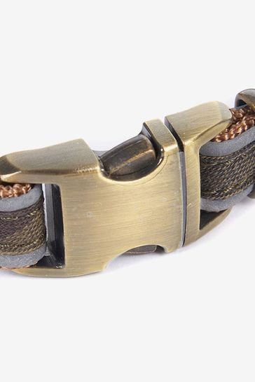 Barbour Green Reflective Tartan Dog Collar