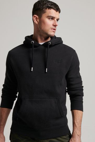 Superdry Black Vintage Logo Embroidered Hoodie