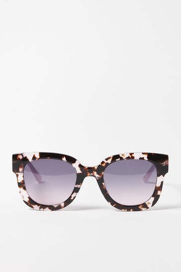 Oliver Bonas Purple Glam Tortoiseshell Milky Sunglasses