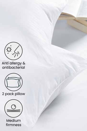 Medium Set of 2 Anti Allergy and Antibacterial Pillows