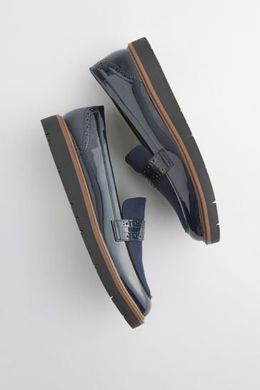 Navy chunky loafers discount