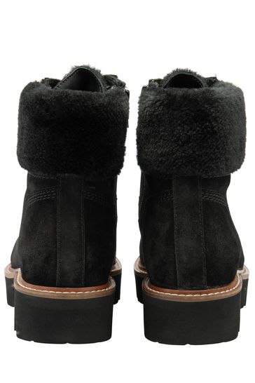 Black suede lace 2025 up ankle boots