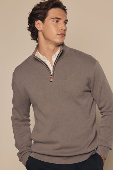 Buy Mushroom Plain Regular Fit Knitted Premium 100 Cotton Jumper from Next Bahrain