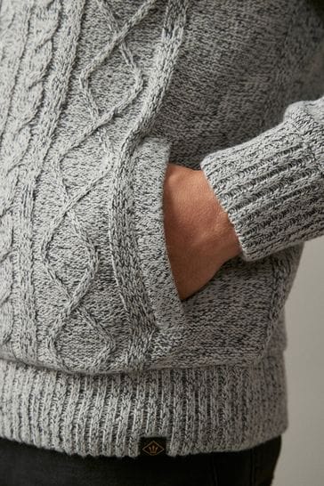 Buy Grey Regular Knitted Cable Zip Through Jacket from Next Germany