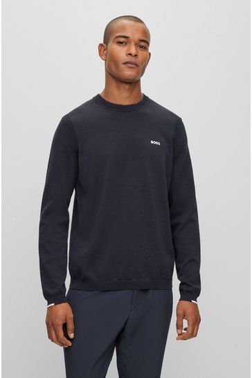 BOSS Blue Mix Match Tracksuit Crew Neck Sweatshirt
