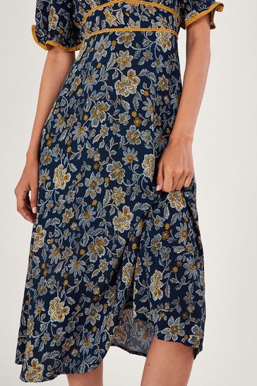 Monsoon Blue Dotty Flower Dress