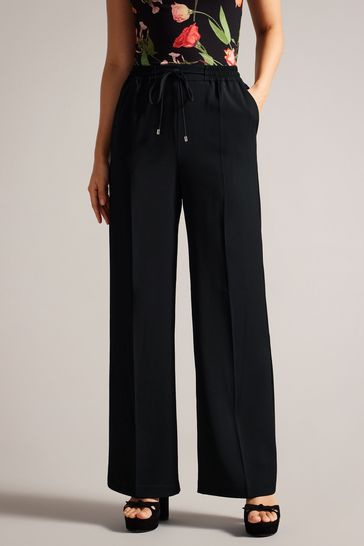 Buy Ted Baker Liliaah Wide Leg Black Trousers from Next USA