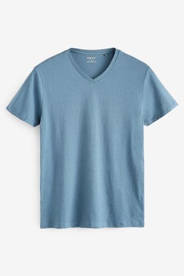 Blue v on sale neck t shirt