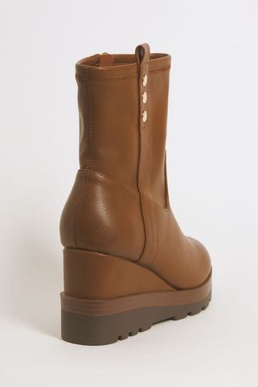 Wide fit wedge ankle boots on sale uk