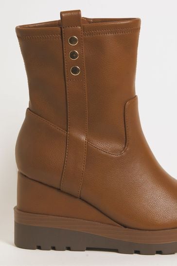Wide fit wedge ankle on sale boots