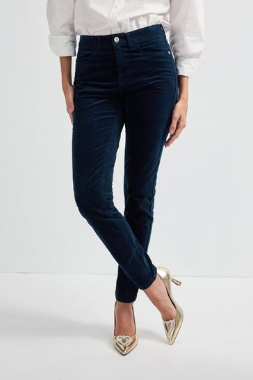 Women's stretch velvet jeans discount