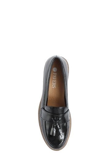 Buy Pavers Black Patent Ladies Loafers from Next Ireland