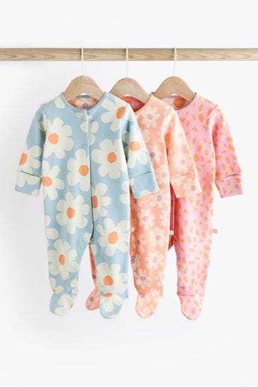 Bright Baby Floral Sleepsuit 3 Pack (0mths-2yrs)