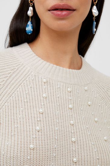 Buy French Connection Jolie Pearl Long Sleeve Crew Jumper from
