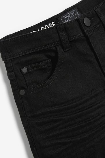 Buy Black Denim Tapered Loose Fit Five Pocket Jeans 3 17yrs from