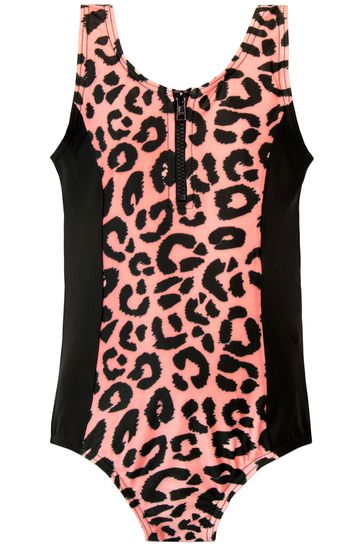 Harry Bear Pink Leopard Print Girls Leopard Swimsuit