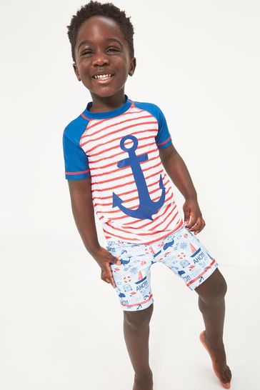 Harry Bear Pink Boys Nautical Two Piece Swim Set