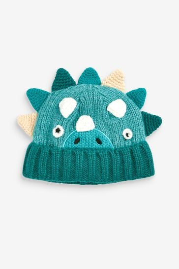 Green Dinosaur Knitted Hat (3mths-10yrs)