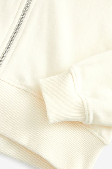 Cream zip up hoodie best sale