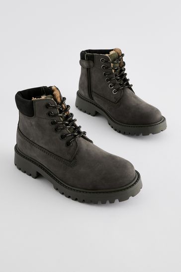 Buy Khaki Green Leather Work Boots from Next Bahrain