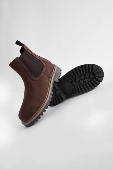 Buy Chocolate Leather Warm Lined Chelsea Boots from Next Bahrain