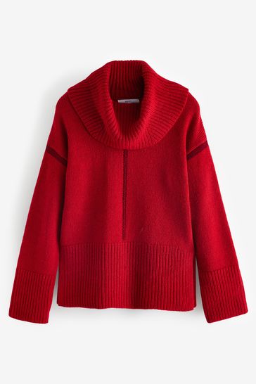 Red high neck jumper outlet