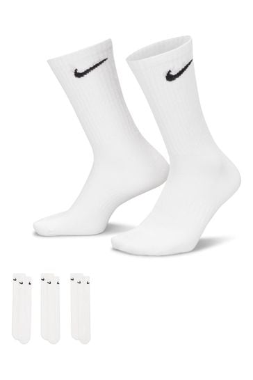 Nike White Everyday Lightweight Socks 3 Pack