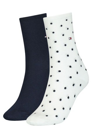 Tommy Hilfiger Cream Dot Socks 2 Pack