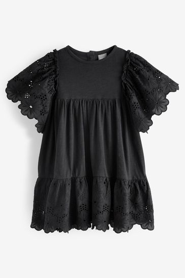 Black Broderie Dress (3mths-7yrs)