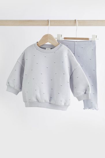 Buy Blue Floral 2 Piece Baby Sweat Leggings Set from Next Australia