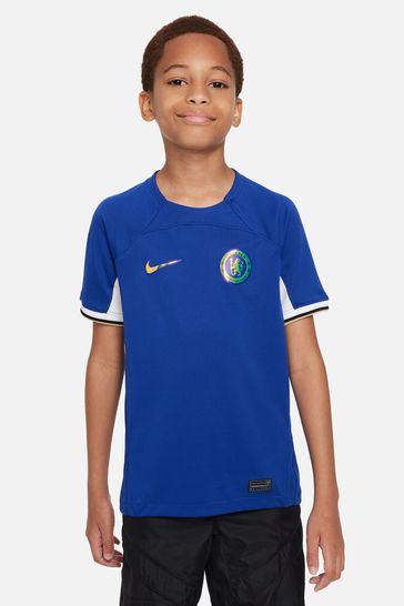 Nike Blue Big Kids Dri-FIT Chelsea FC 2023/24 Stadium Home Soccer Jersey