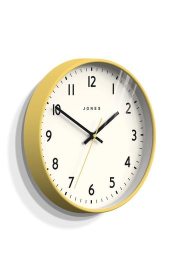 Jones Clocks Yellow Jam Fizzy Yellow Wall Clock