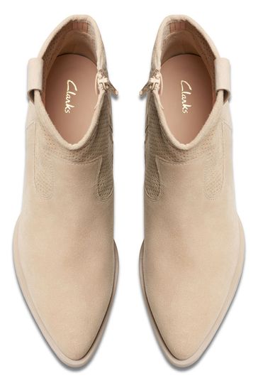 Buy Clarks Natural Suede Elder Rae Western Boots from Next Denmark