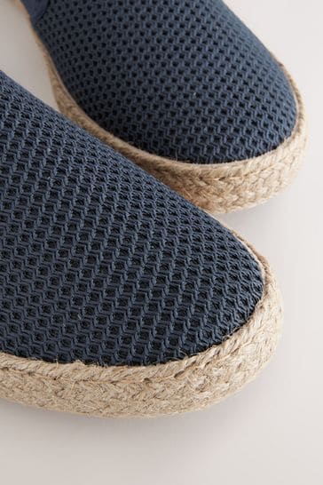 Buy Navy Blue Mesh Espadrilles from Next Kuwait