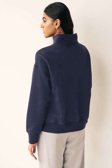 Half zip navy sweatshirt hotsell