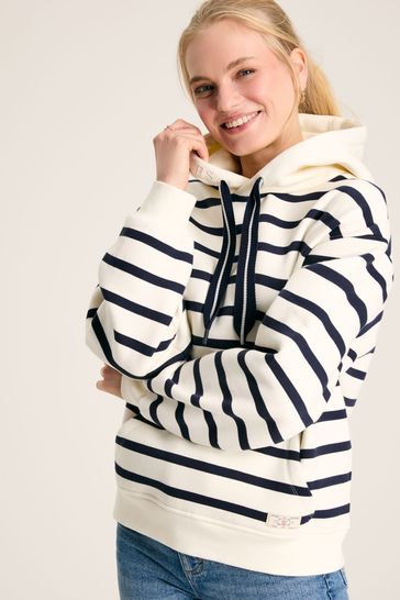 Joules Milbourne Navy & White Striped Embroidered Hoodie