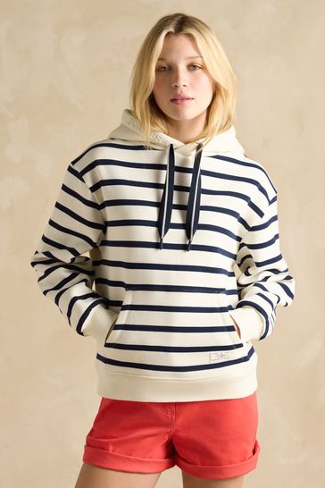 Joules Milbourne Navy & White Striped Embroidered Hoodie